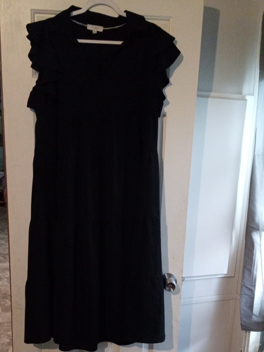 Umgee Black Maxi Dress with Ruffle Sleeves